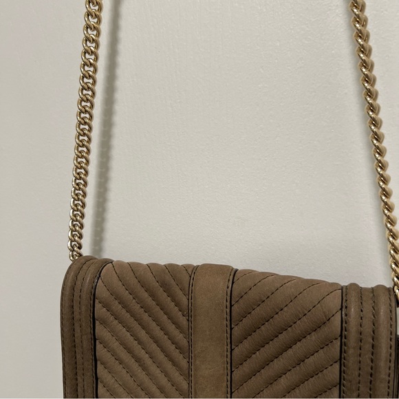 Rebecca Minkoff Small Chevron Nubuck Leather Crossbody Bag (8”L x 2”W x 5.5”H) - Picture 6 of 12